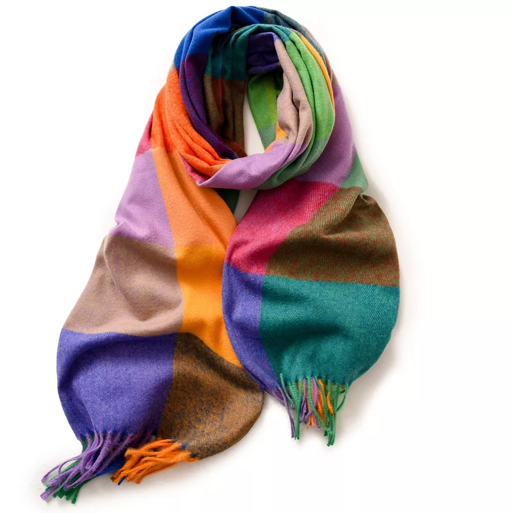 Plaid Fringe Scarf, image 2