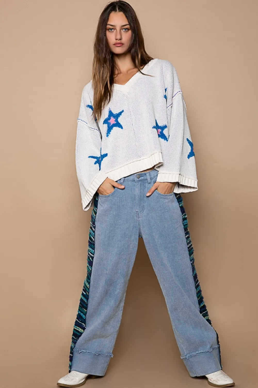 Long Sleeve Star Patch Sweater, image 4