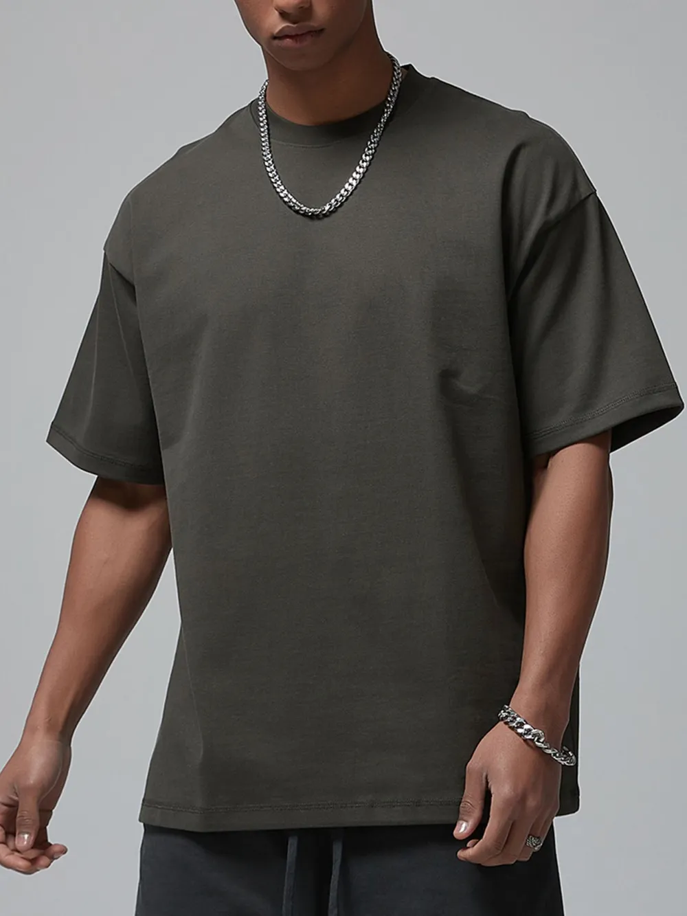 Men's Round Neck Drop Shoulder T-Shirt, image 7