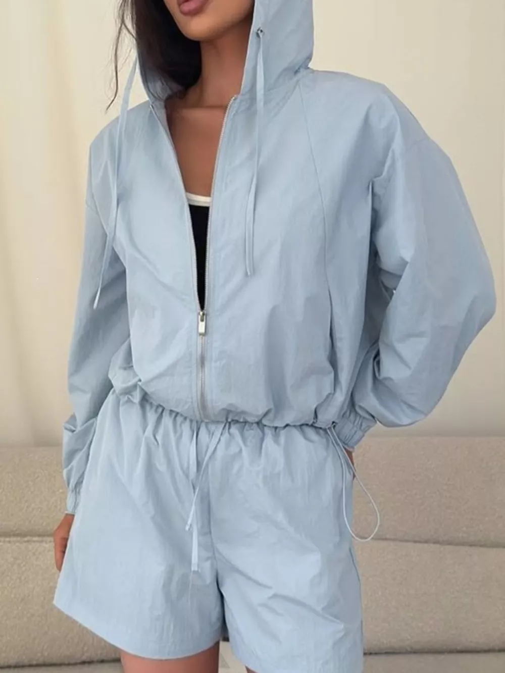 Lightweight Hooded Jacket and Shorts Set, image 17