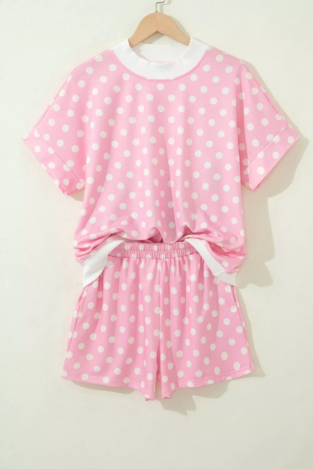 Polka Dot Short Sleeve Top and Shorts Set, image 4