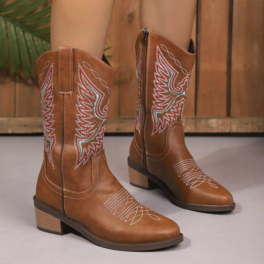Embroidered Western Cowboy Boots, image 2