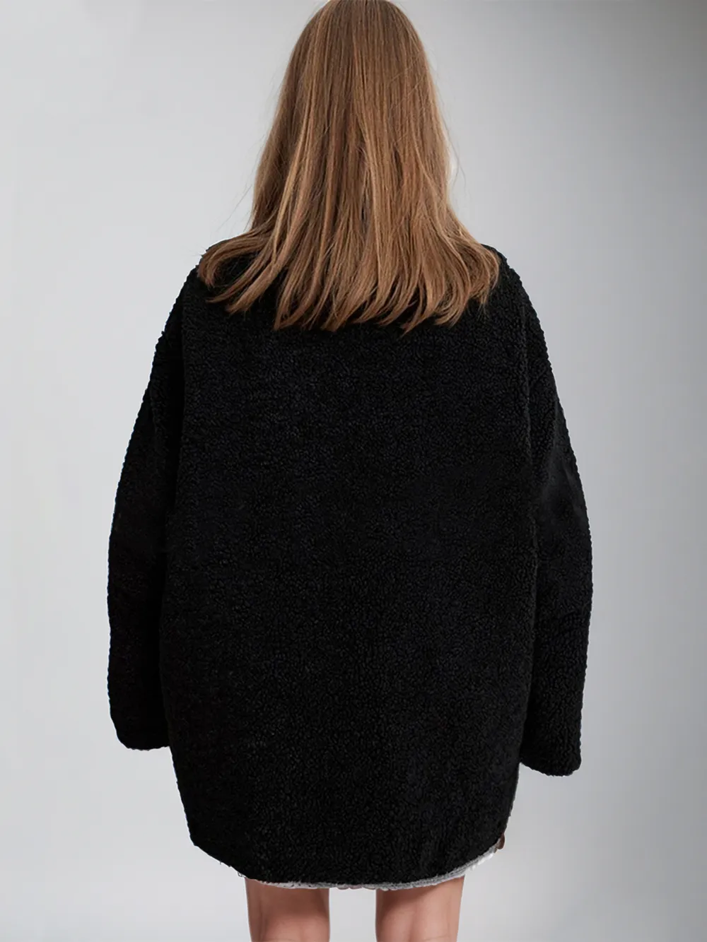 Zip Up Turtleneck Long Sleeve Plush Jacket, image 7