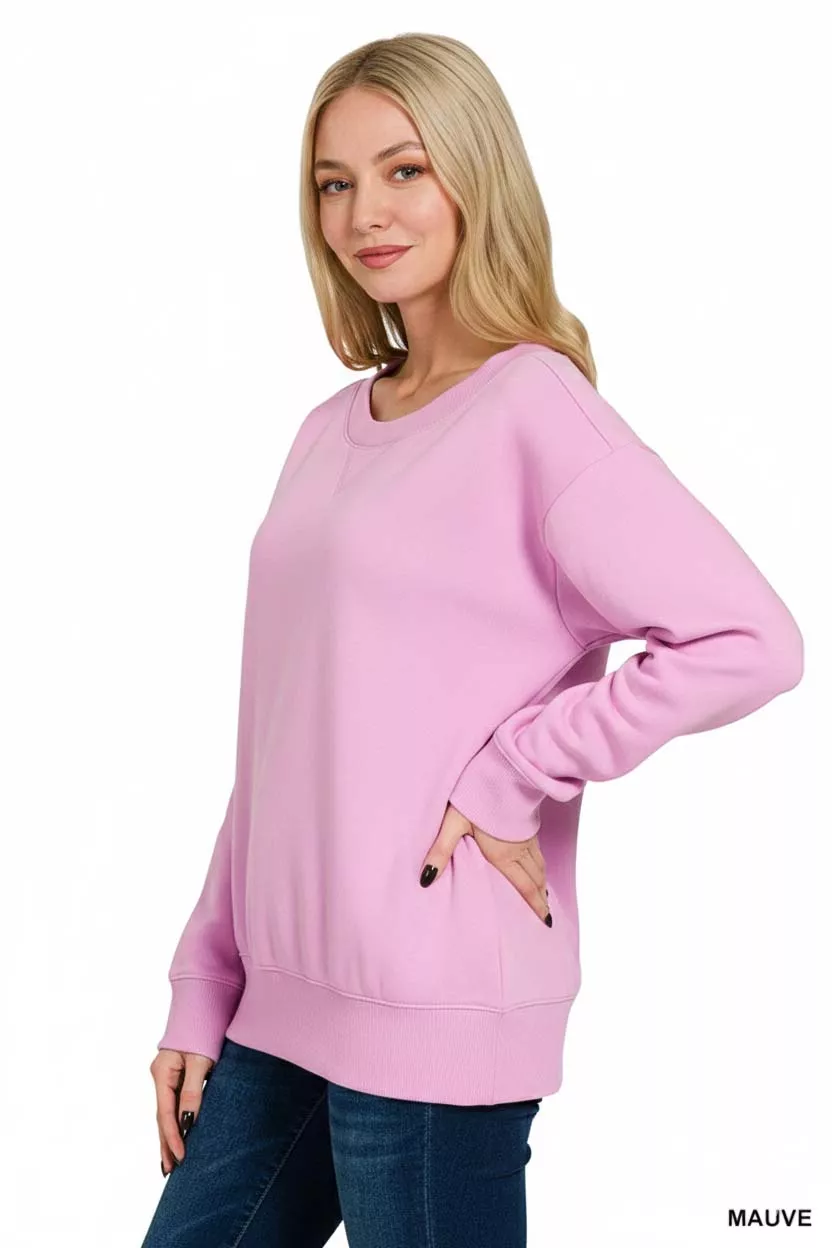 Fleece Boat Neck Sweatshirt, image 3