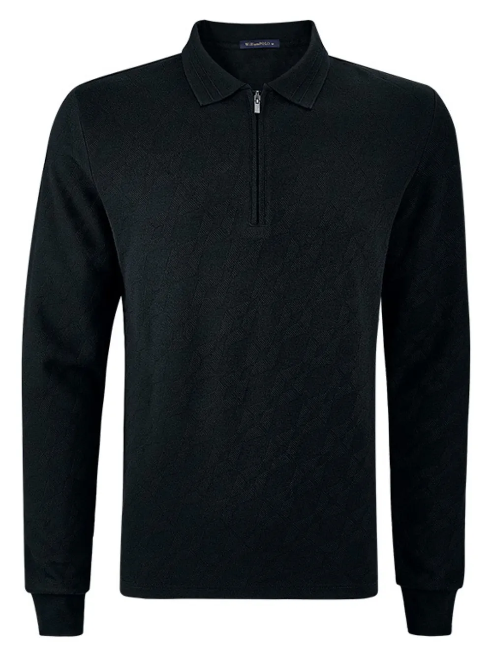 Men's Plus Size Half-Zip Long Sleeve Polo, image 2