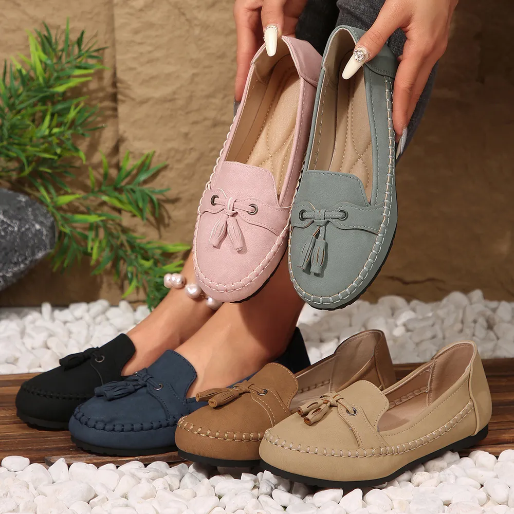 Round Toe Flat Slip-Ons, image 2