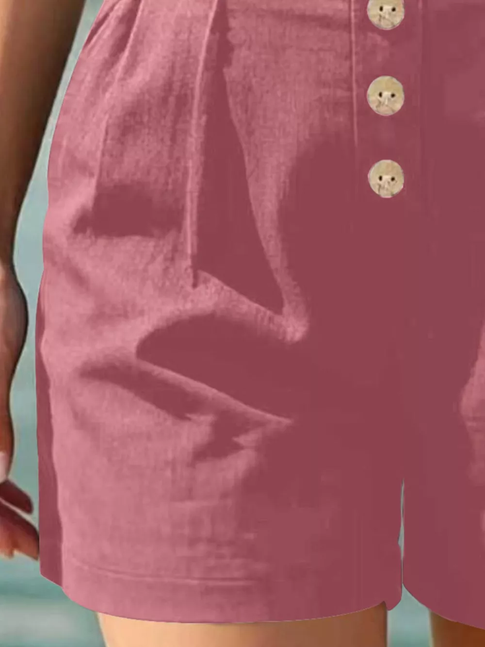 Button Fly High Waist Shorts, image 18