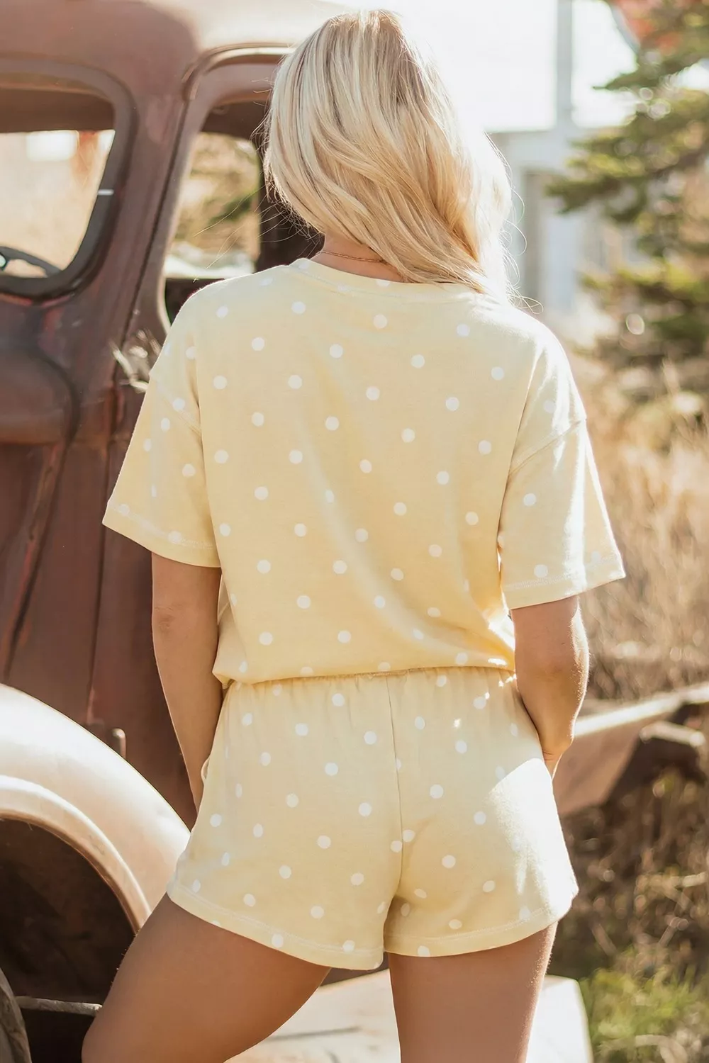 Polka Dot Casual Tee and Shorts Set, image 2