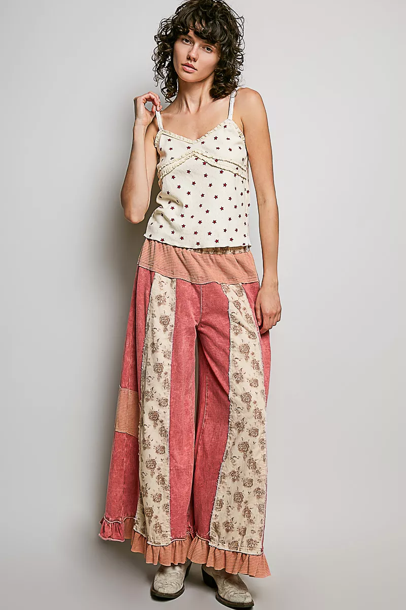 Star Printed Lightweight Ribbed Knit Cami, image 5