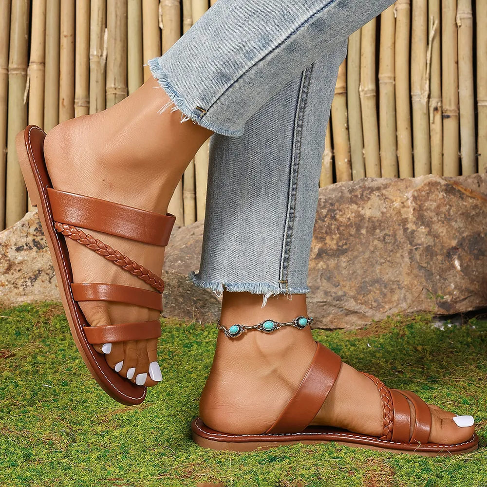 Open Toe Flat Sandals, image 4