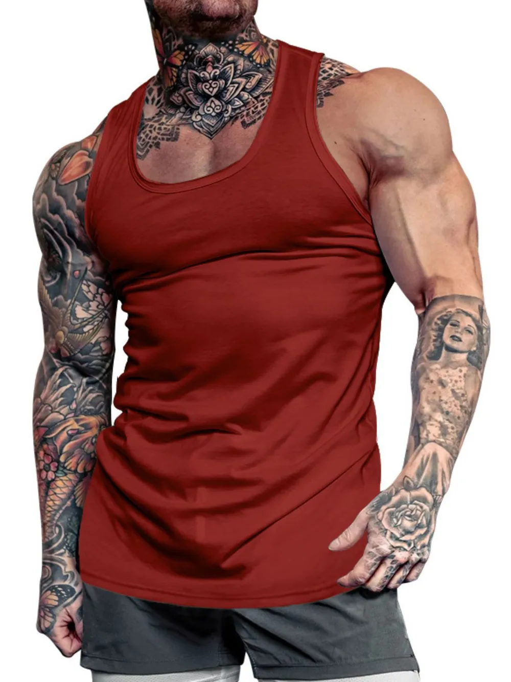 Men's Plus Size Round Neck Tank, image 3