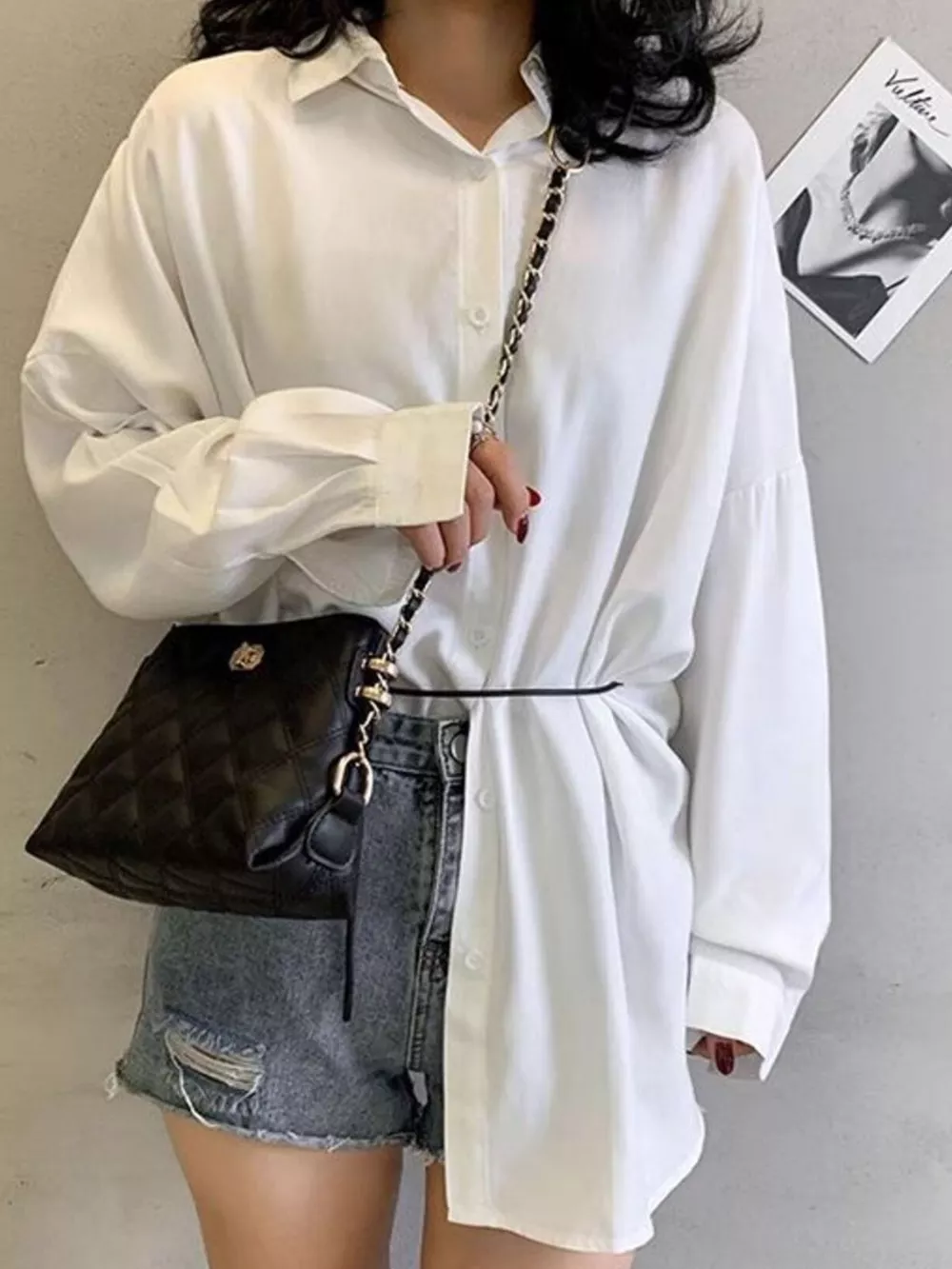 Quilted Bucket Crossbody Bag with Chain Strap, image 2