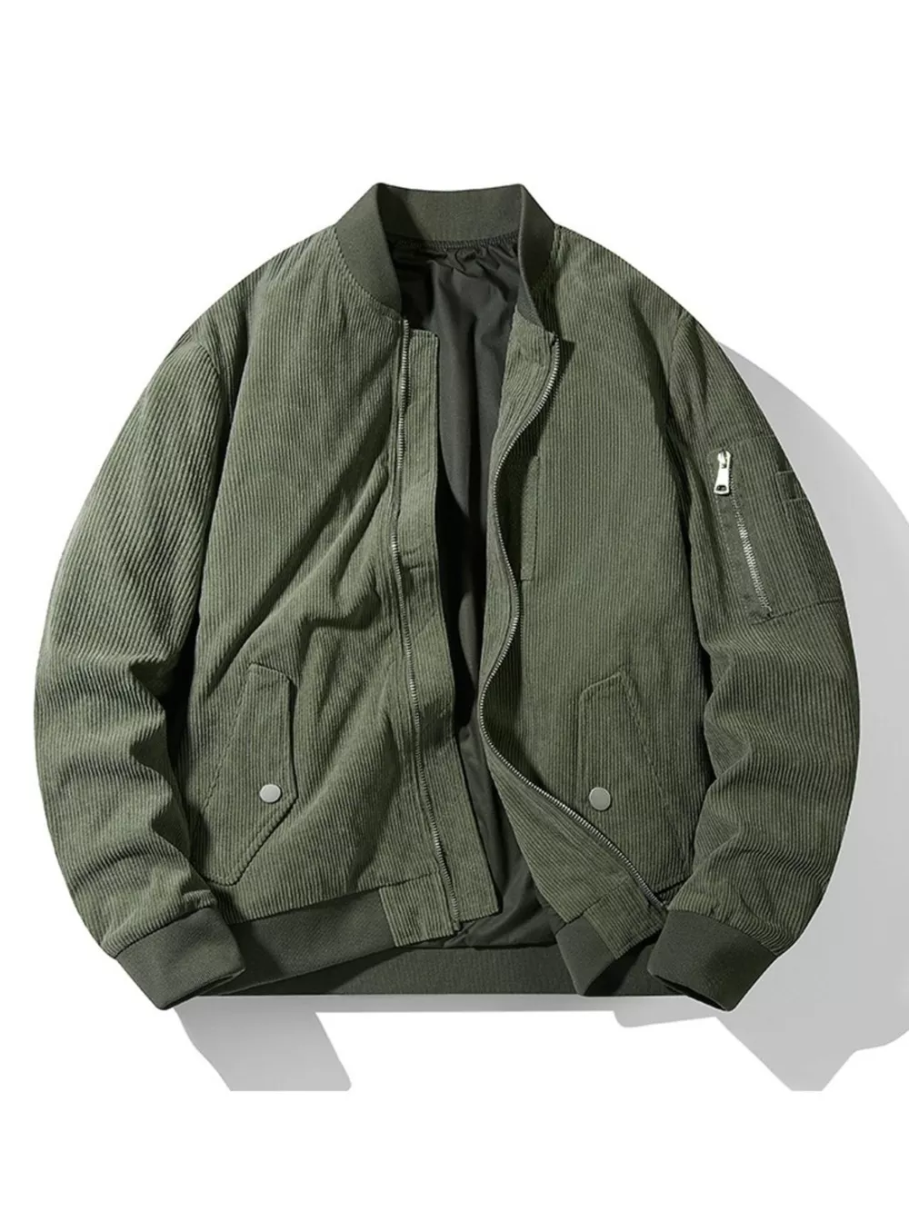 Men's Plus Size Zip Up Long Sleeve Jacket, image 4