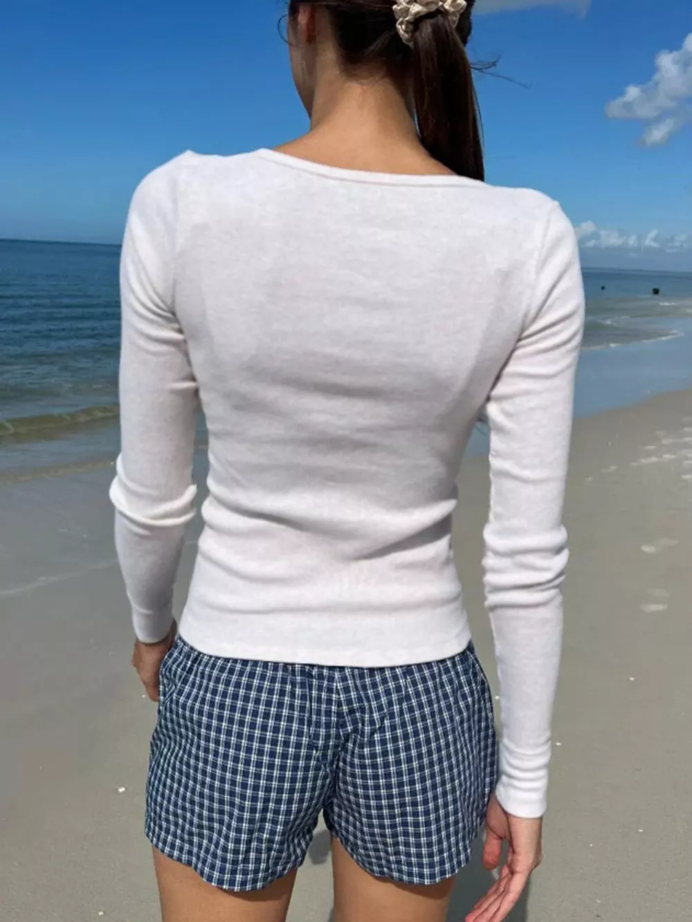 Striped Long Sleeve Henley T-Shirt, image 7