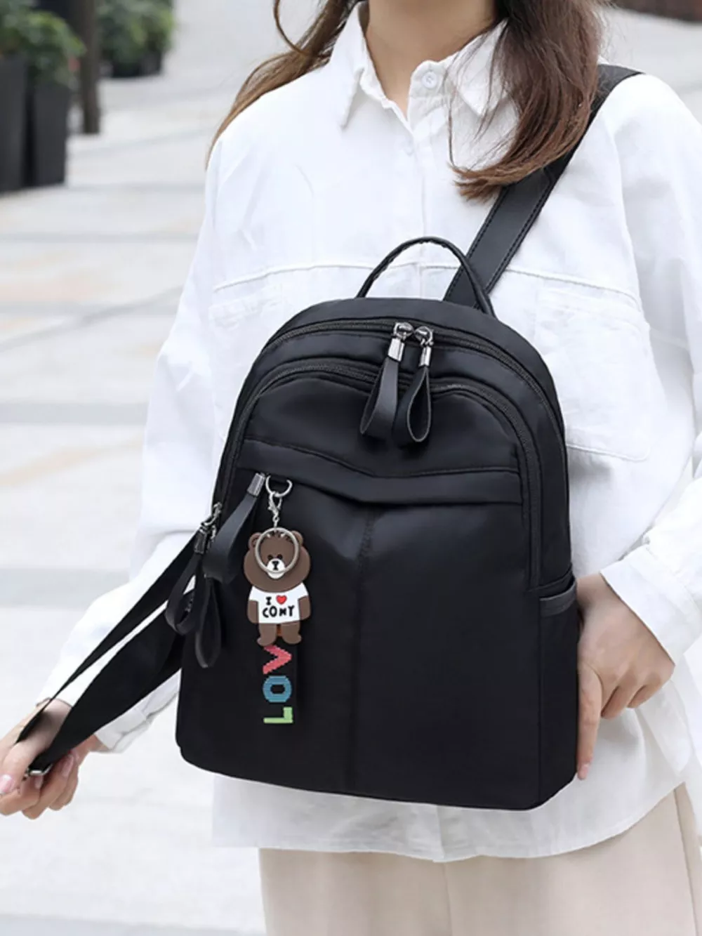 Lightweight Zip Backpack Bag, image 3
