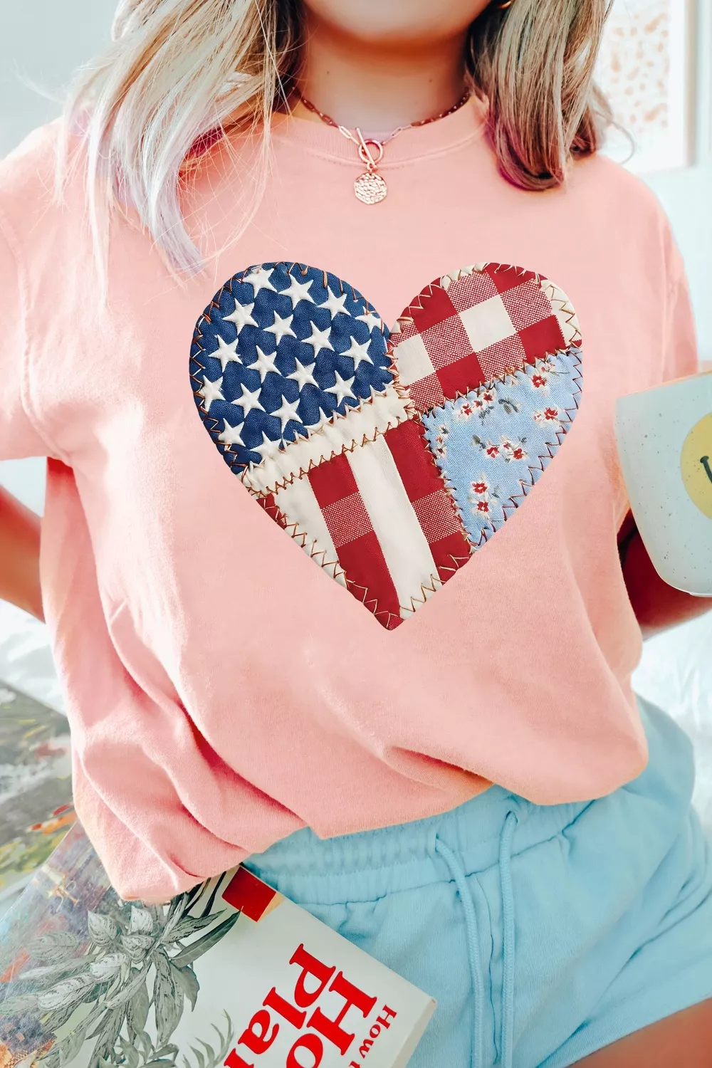 Patriotic Heart Round Neck Tee, image 2