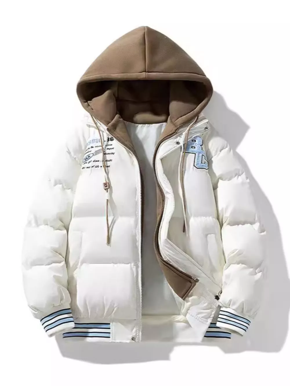 Men's Plus Size Hooded Padded Puffer Jacket, image 5
