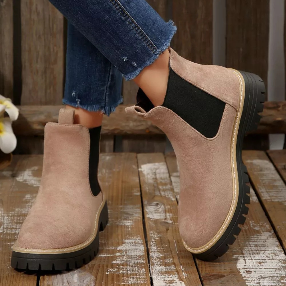 Round Toe Block Heels Boots, image 6