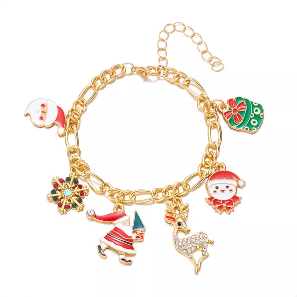Christmas 18K Gold-Plated Charm Bracelet, image 14