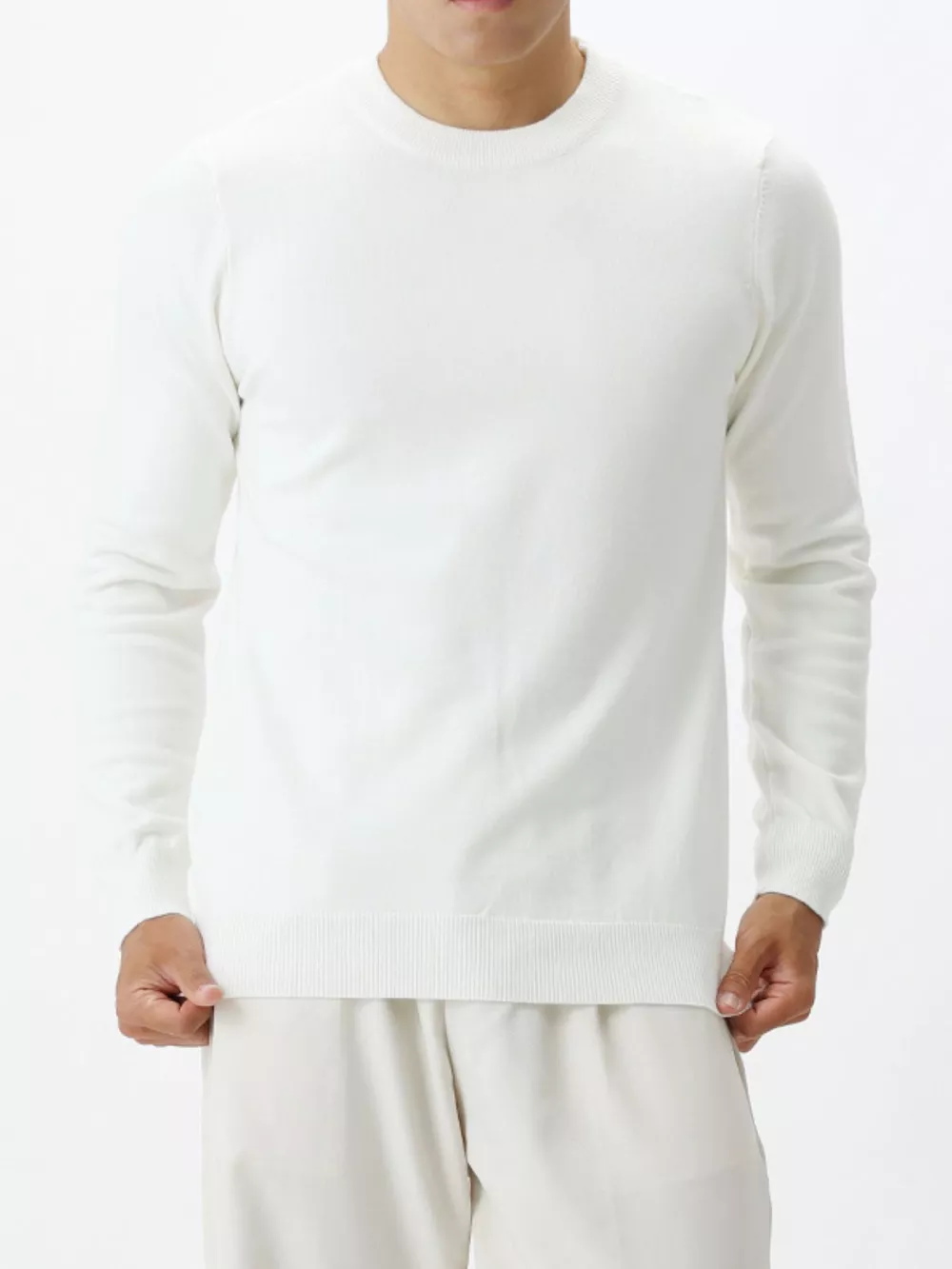 Men's Plus Size Classic Crew Neck Sweater, image 9