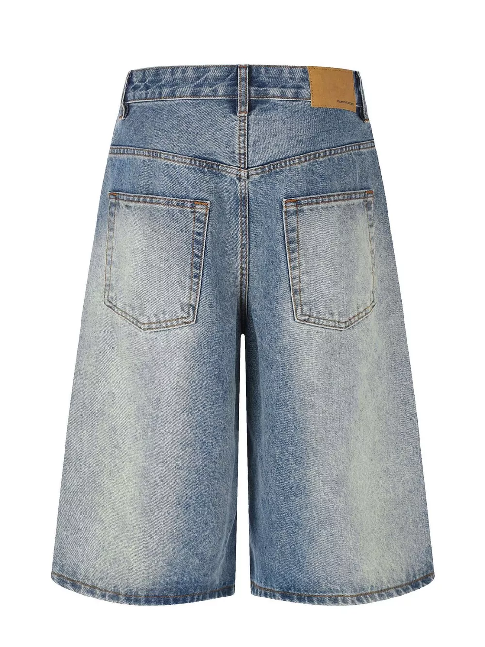 Men's Vintage Wash Wide Leg Denim Capris, image 3