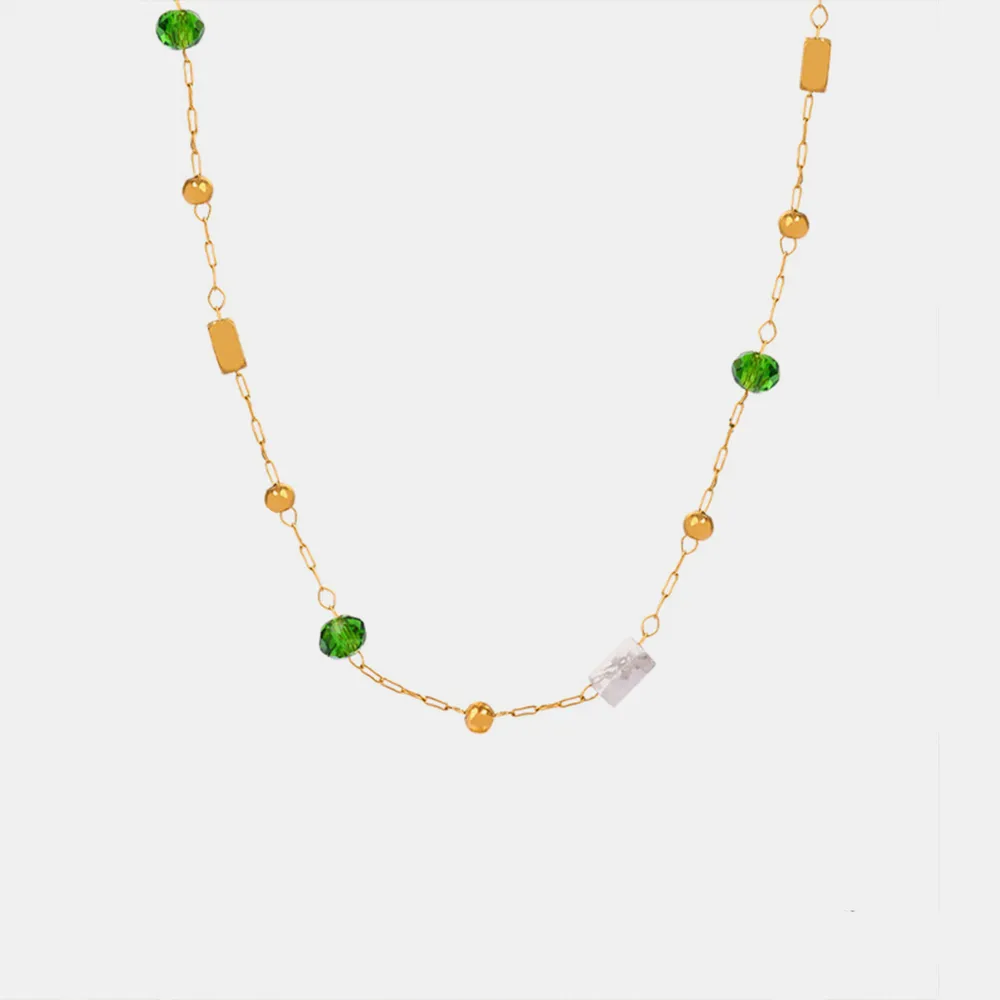 Titanium Steel Gold-plated Bead Necklace, image 7
