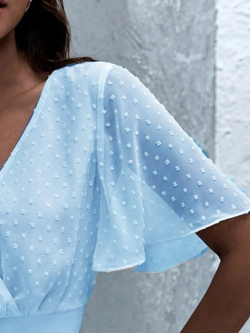 Short Sleeve Smocked Swiss Dot Blouse, image 9