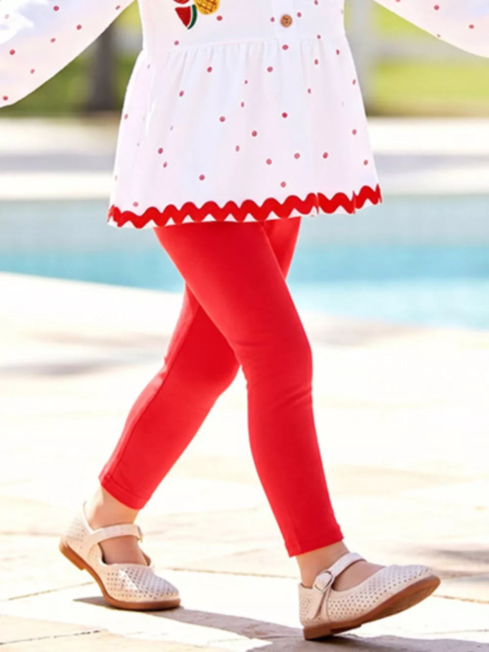 Children's Fruit Peplum Top and Leggings Two-Piece Set, image 3