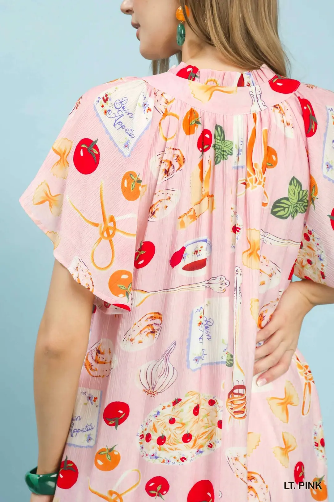 Abstract Print Flutter Sleeve Midi Dress, image 6