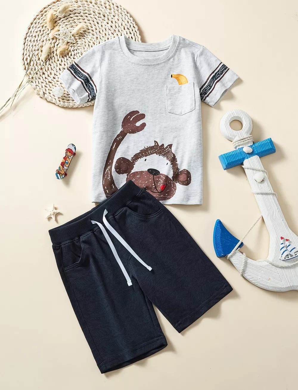 Children's Graphic Short Sleeve Tee and Shorts Set