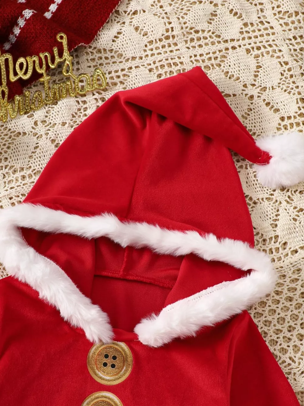 Children's Christmas Santa Claus Hooded One-Piece, image 3