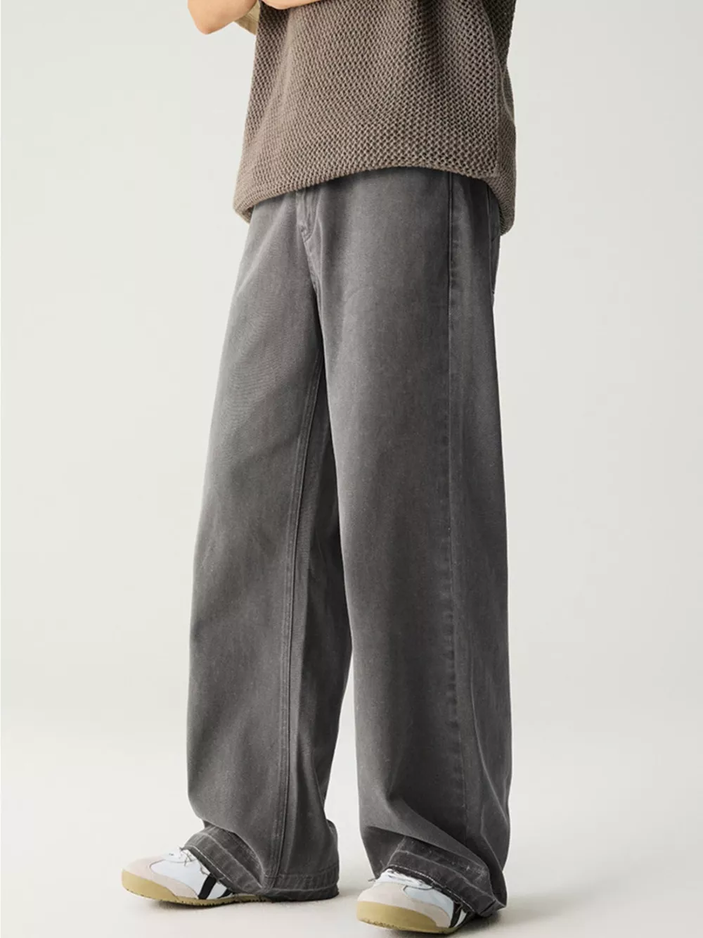 Men's Wash Relaxed Fit Wide Leg Jeans, image 4