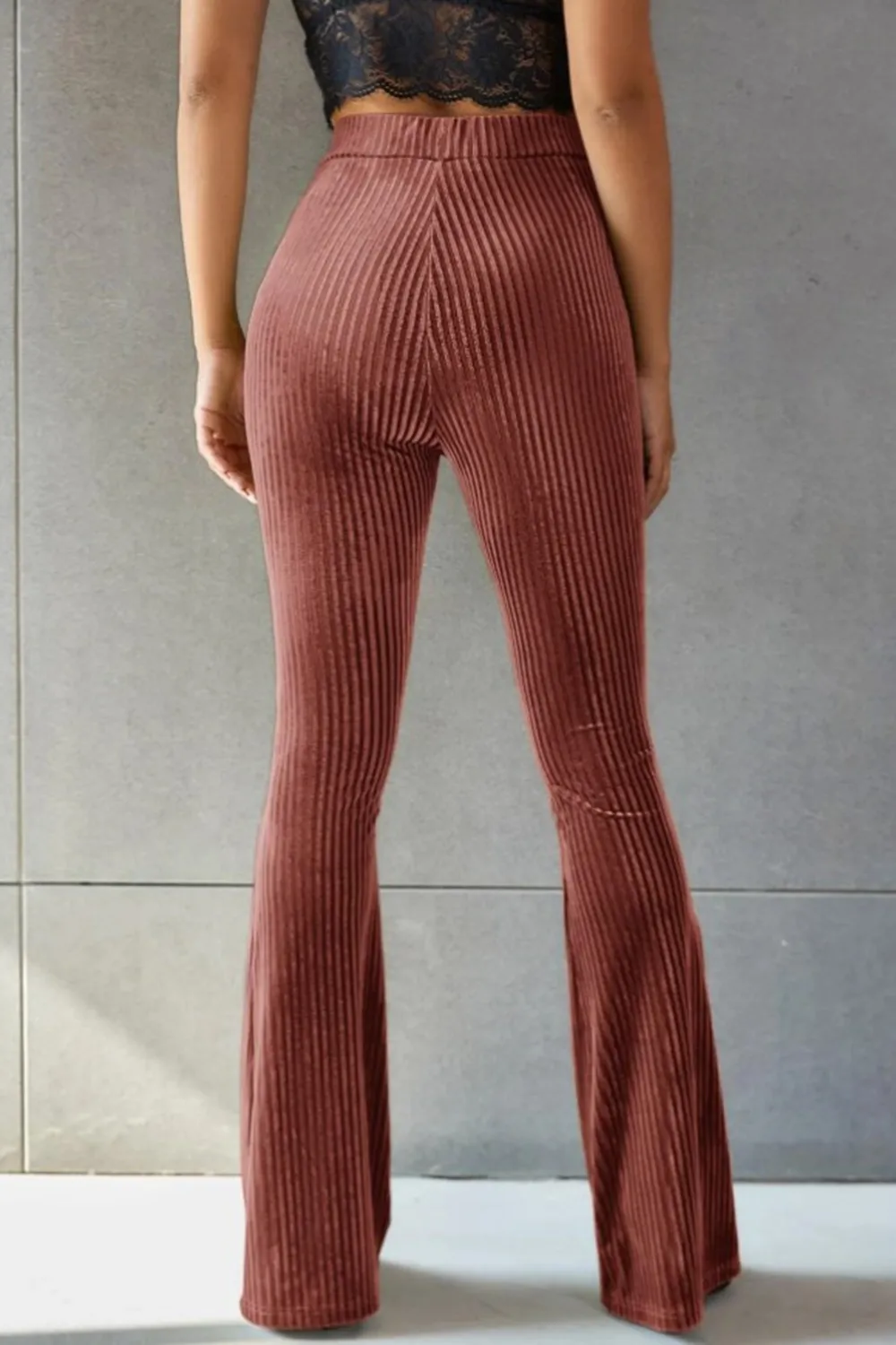 Ribbed High Waist Flare Pants, image 7