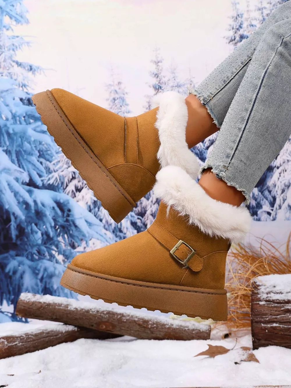 Round Toe Platform Boots, image 8