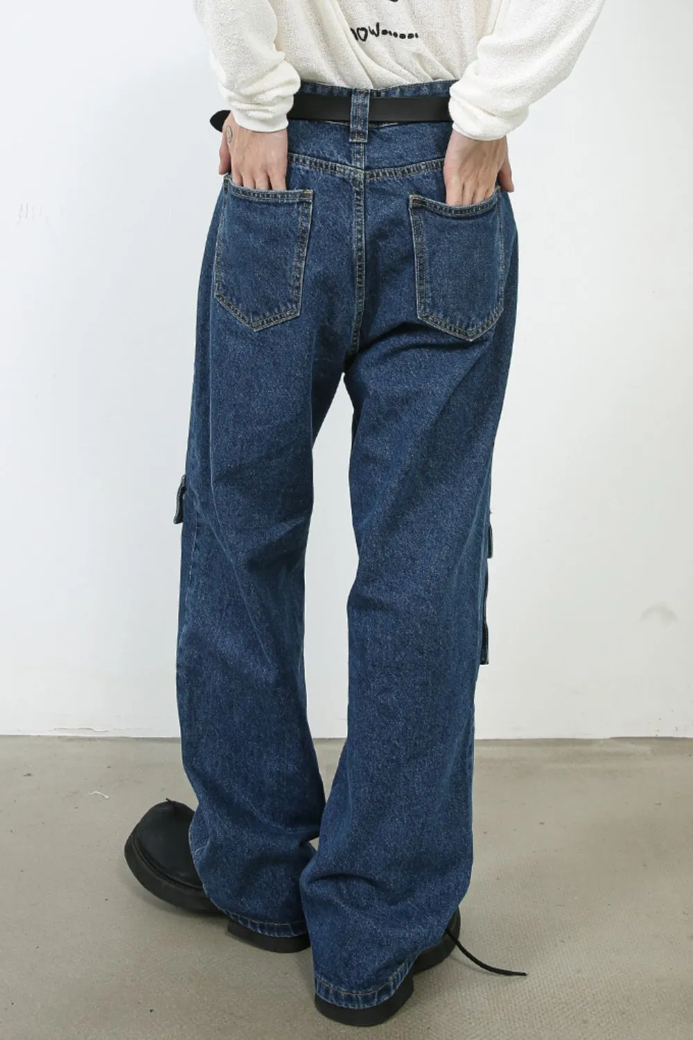 Men's Mid Rise Jeans with Cargo Pockets, image 6