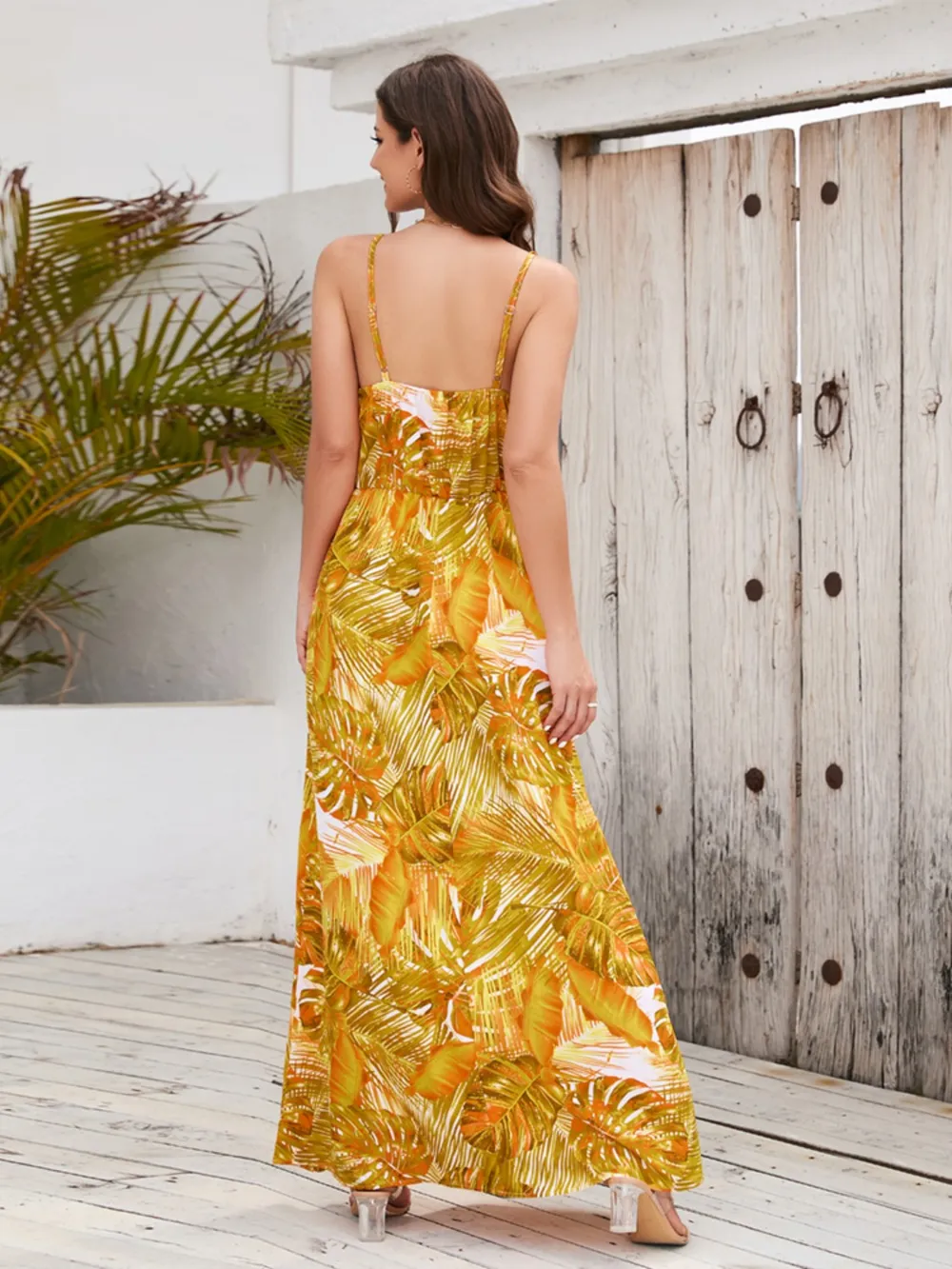Printed Surplice Spaghetti Strap Dress, image 8