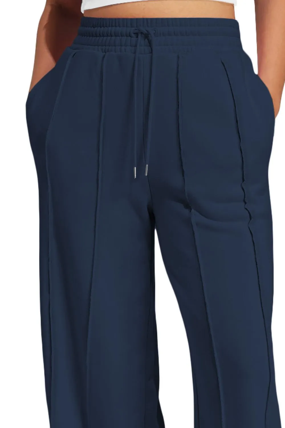 Drawstring Wide Leg Active Pants, image 2