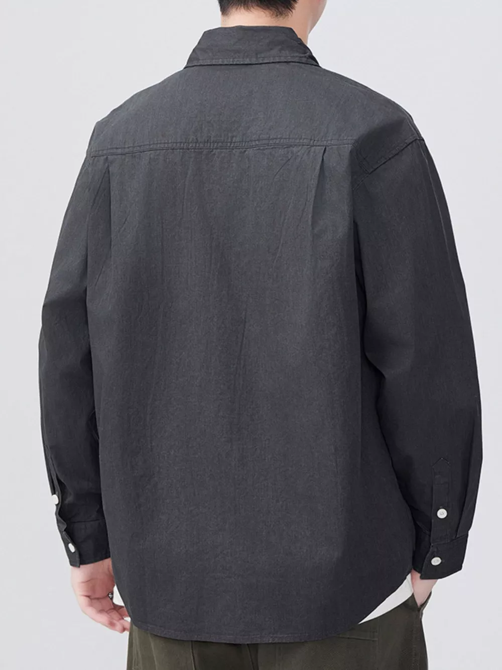 Men's Plus Size Button Up Long Sleeve Shirt, image 3