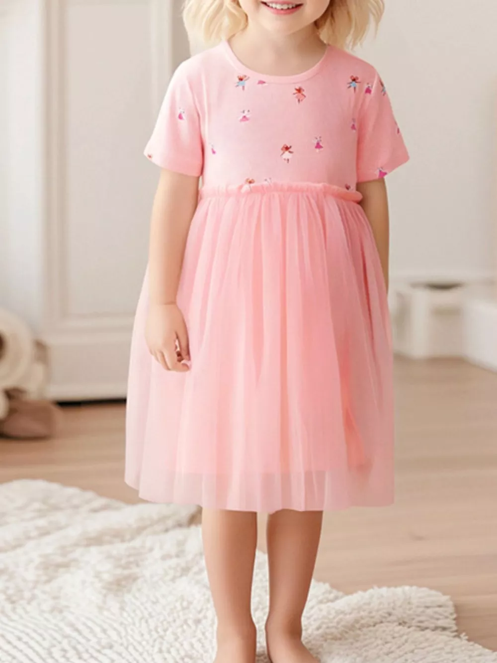 Children's Rainbow Print Tulle Dress, image 3