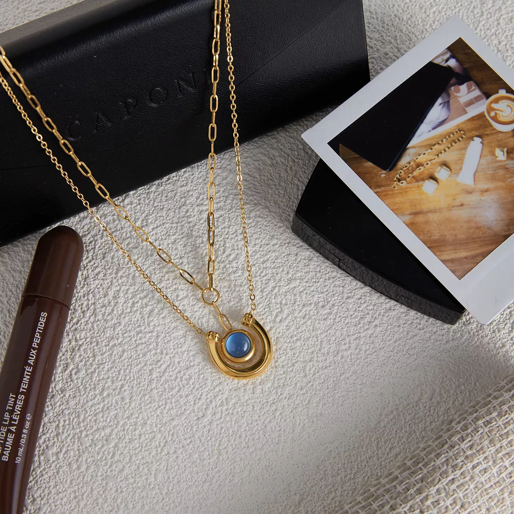 2 Piece 18K Gold-Plated Pendant Necklace, image 8