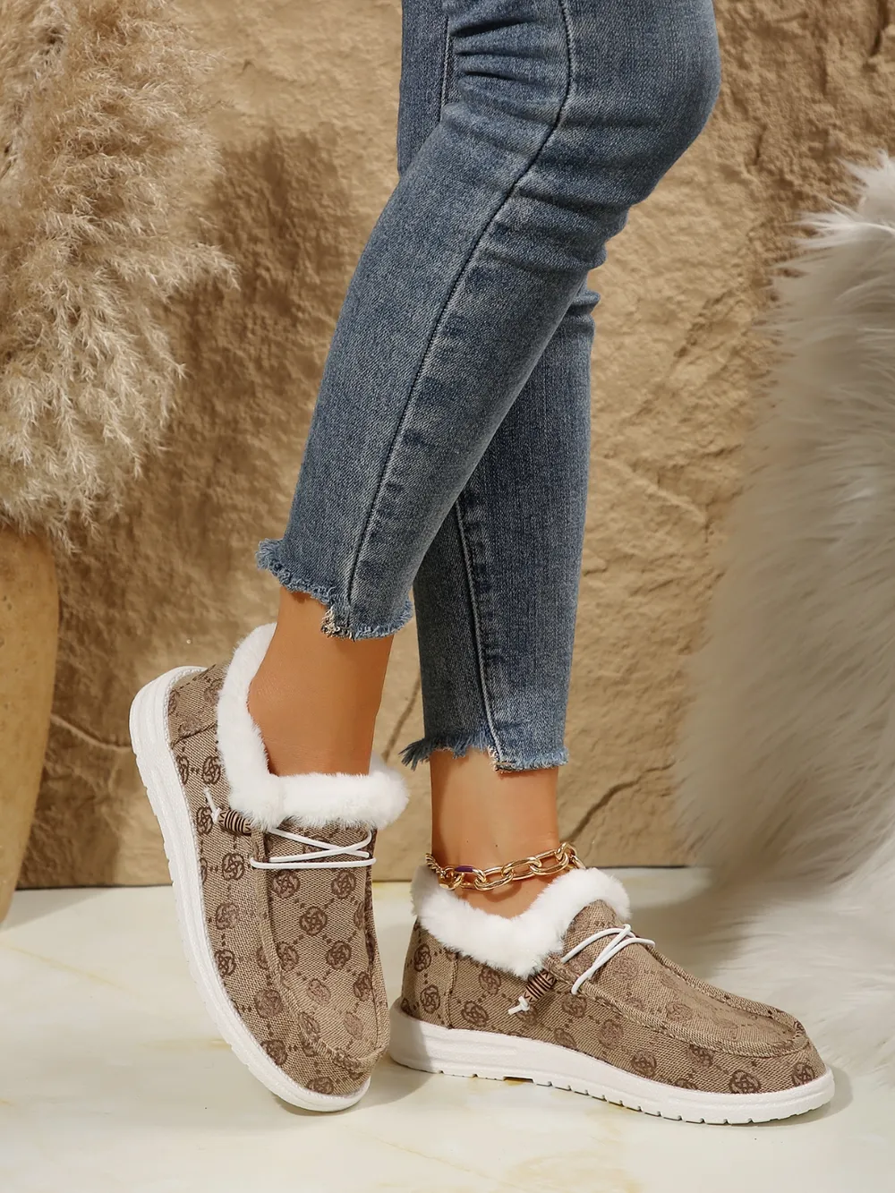 Printed Round Toe Flat Slip-Ons, image 25