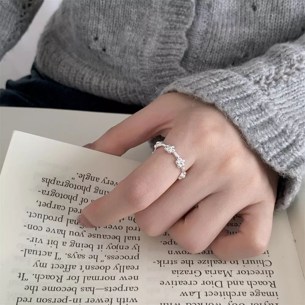 925 Sterling Silver Flower Ring, image 4