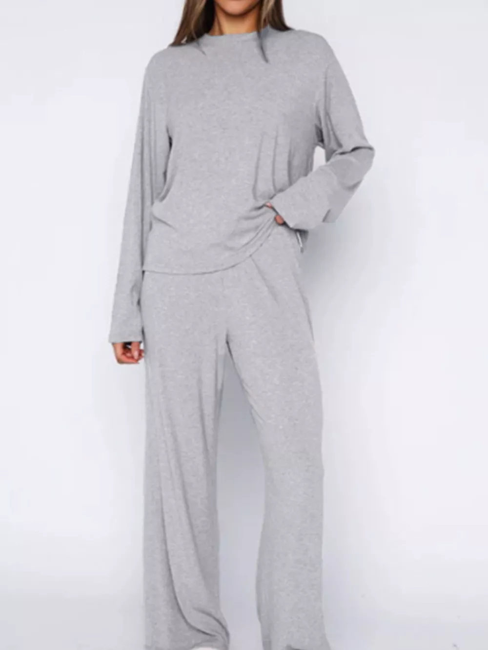 Relaxed Fit Long Sleeve Top and Pants Set, image 7