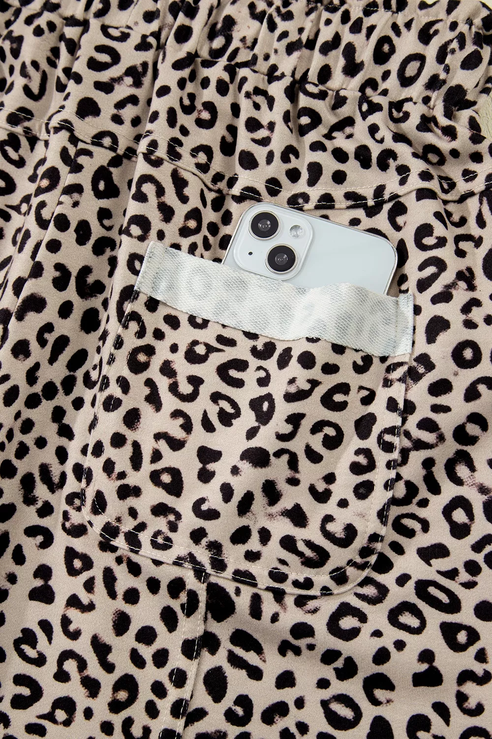 Leopard Print Wide-Leg Pants with Drawstring, image 11