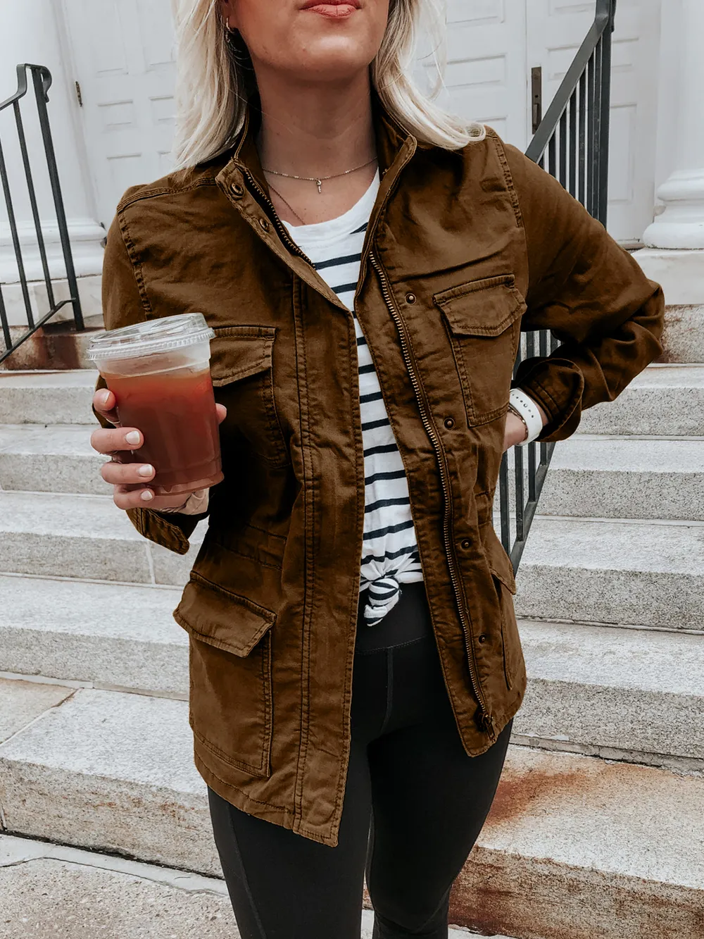Pocketed Long Sleeve Zip Up Jacket, image 4