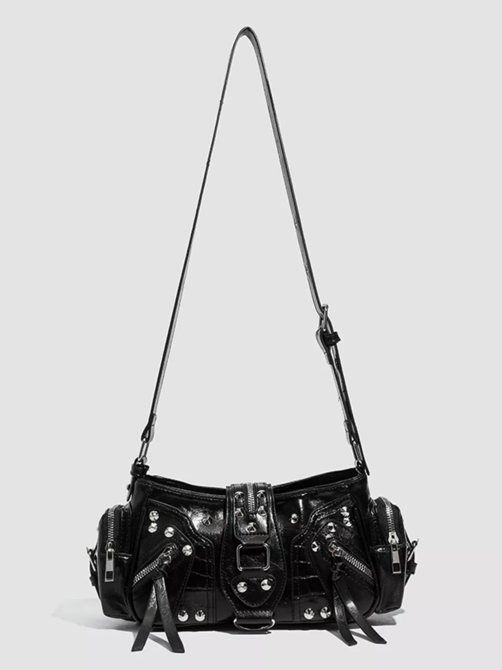 Rivet Embellished Shoulder Bag, image 8