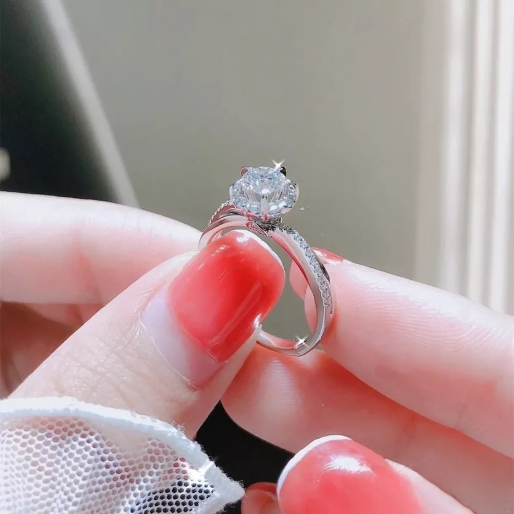 1 Carat 925 Sterling Silver Moissanite Ring, image 4