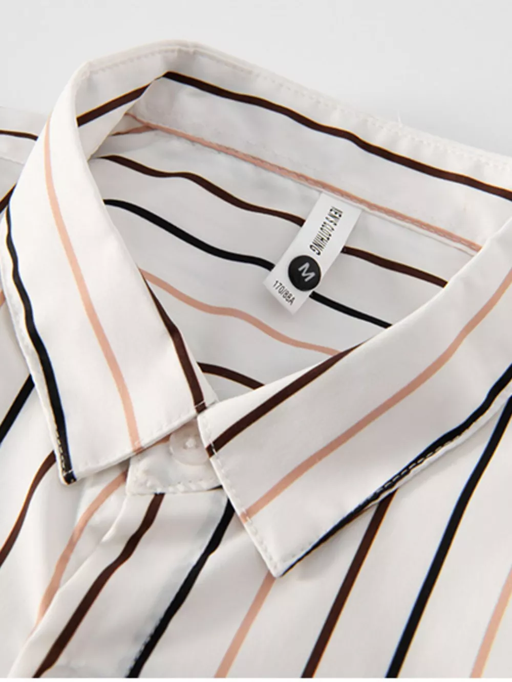 Men's Plus Size Striped Button Up Shirt, image 2