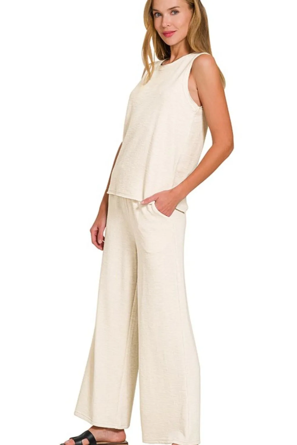 Cotton Slub Tank & Pants Set, image 2