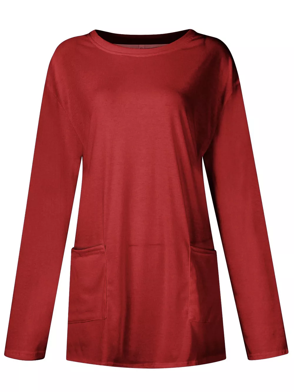 Full Size Pocketed Round Neck Long Sleeve T-Shirt, image 30